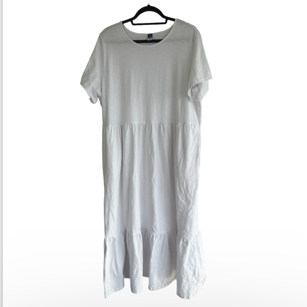 NWOT Old Navy White Plus Size Maxi Dress Short Sleeve